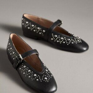 Bibi Lou Studded Mary Jane Leather Flats NWT in BOX (Bibilou)